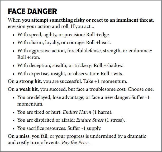 The "Face Danger" move