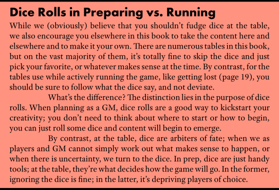 Dice Rolls in Preparing vs. Running